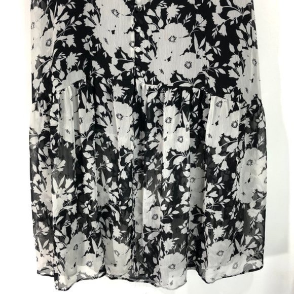 New Sanctuary Floral Short Sleeve Button Front Maxi Dress Black White Size 2 - Picture 7 of 16
